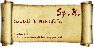 Szoták Miklós névjegykártya